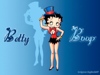 Fondo de pantalla de Betty Boop - Azul - sombrero